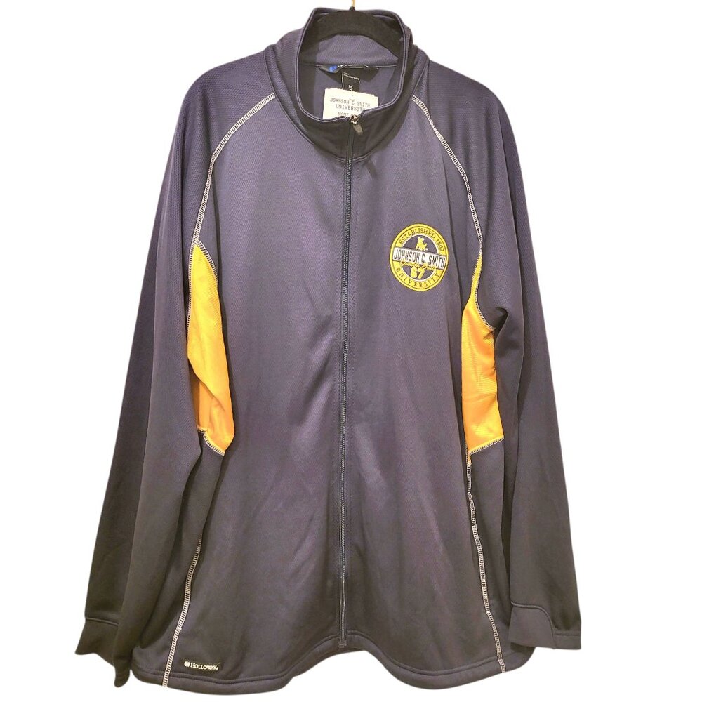 NWT Johnson C. Smith University Alumni JCSU Navy Gold Full Zip Jacket Size 2XL